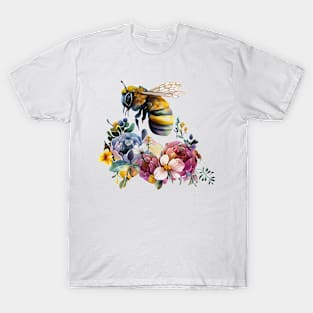 Floral Bee Watercolor T-Shirt